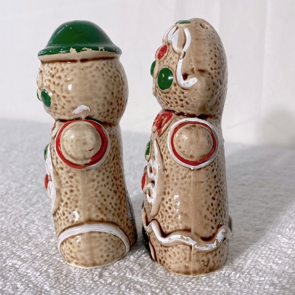 Vintage Giftcraft Brown Ceramic Gingerbread People Salt & Pepper Shakers - Picture 4 of 8